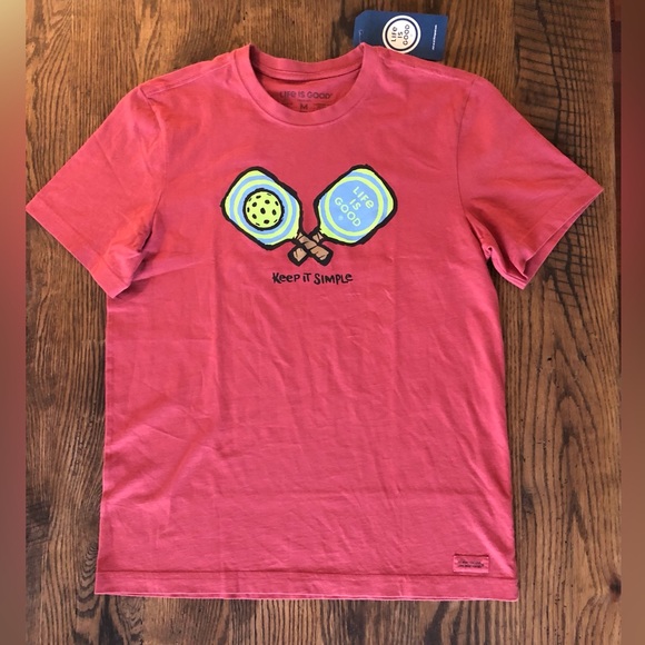 Life Is Good Men's Keep It Simple Pickleball Crusher Tee--Size M--New with Tags - Picture 1 of 3